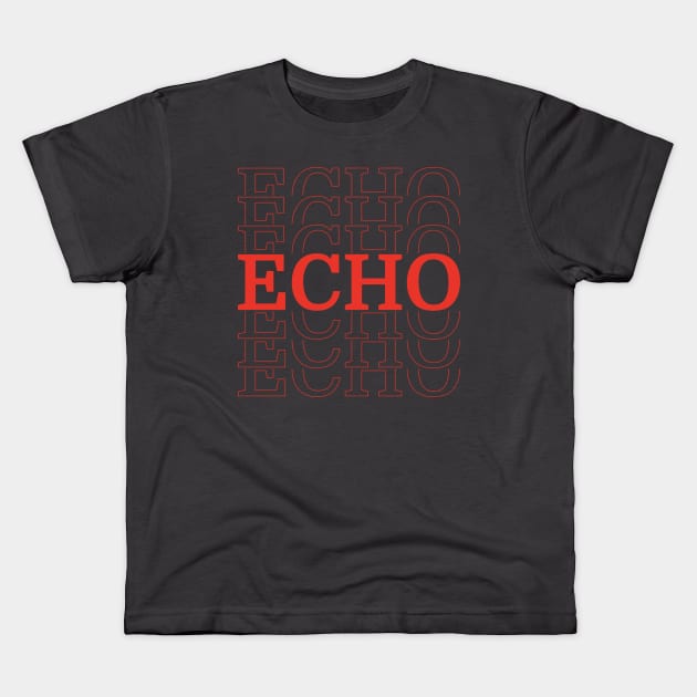 Echo Repeated (Stacked Lines) Kids T-Shirt by wls